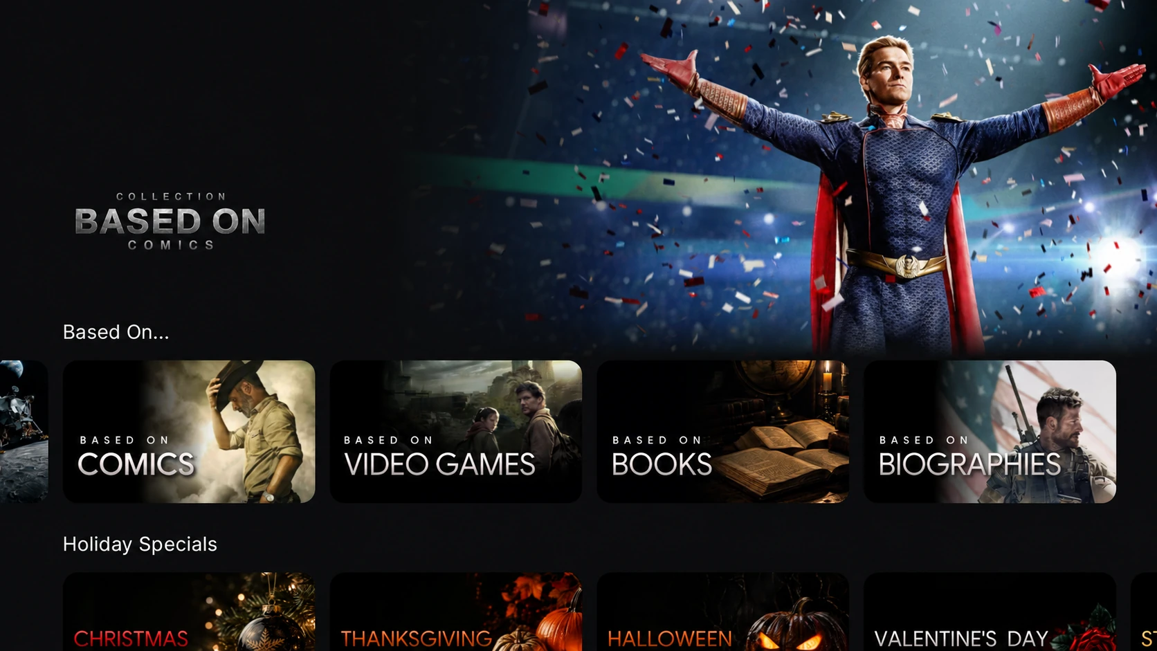 Nuvio Based On collection with comics, video games, books, and biographies