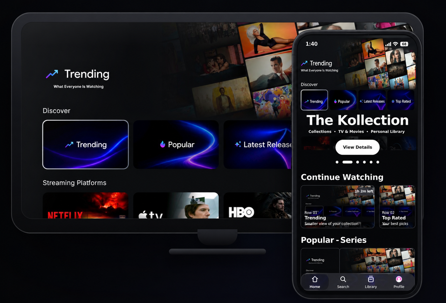 The Kollection TV and phone preview